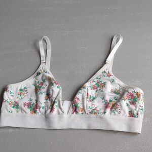 Kilo Brava Bralette White‎ Floral Cotton size Large